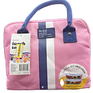Fit & Fresh Pink Lunch Bag with 2 Sandwich Trays Insulated Women’s Tote